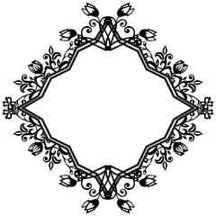 Ornament of elegant cards, floral frame style unique. Vector