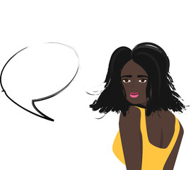 Illustration with a beautiful girl blask skin © Светлана Бармина