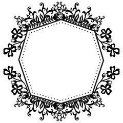 Vintage floral frame, blossom flower and leaf, wallpaper of cards. Vector