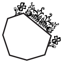 Texture cute flower frame, vintage card, style elegant. Vector