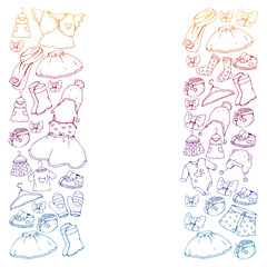 Children clothes. Background for babies, kids patterns.
