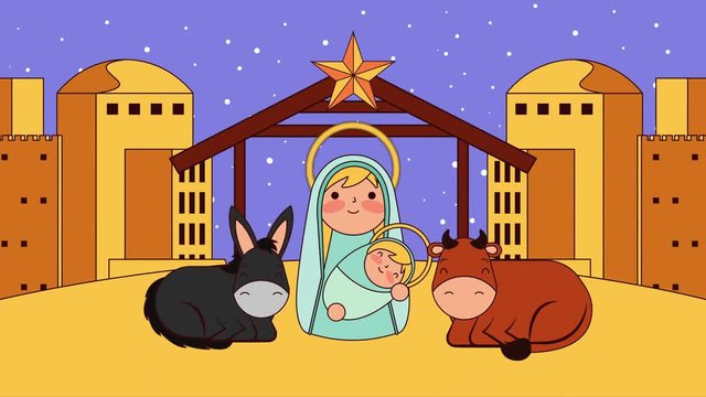 mary virgin and jesus baby manger characters