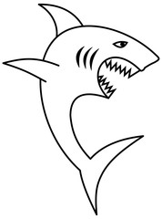 A great shark with open jaw and sharp teeth for coloring