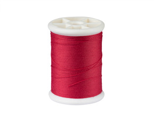 Red thread for sewing (with clipping path).