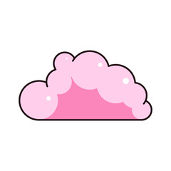 Cartoon bright coral cloud icon. Modern cloudy symbol for web. Weather sign 
