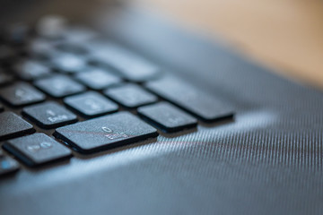 A laptop on a dirty work surface in the industry