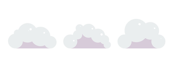Cartoon clouds icon set. Abstract cloudy symbol for web. Weather sign