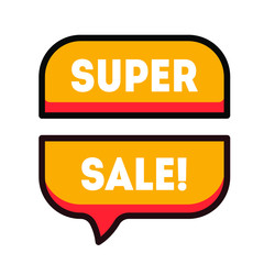 Super sale trendy cartoon banner 