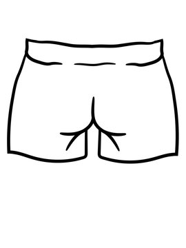 arsch po hintern kurze hose muskeln muckis k&ouml;rper kr&auml;ftig kraft bodybuilder stark von hinten sexy h&uuml;bsch sch&ouml;n fitness pumpen posen mann kerl m&auml;nnlich training clipart comic cartoon design