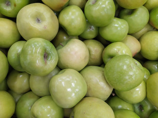 Green Apple Background, shallow depth of field.