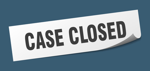 case closed sticker. case closed square isolated sign. case closed