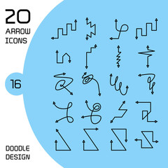 vector set of double heads arrows icons