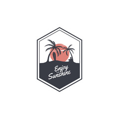 beach vacation summer holiday tropic island sticker badge - 280330454