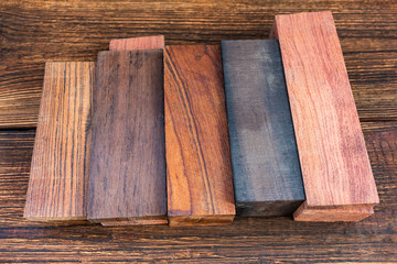 bars blocks scales of valuable exotic tree wood ironwood, cocobolo, kingwood, blackwood  for handmade DIY knife handles materials supply