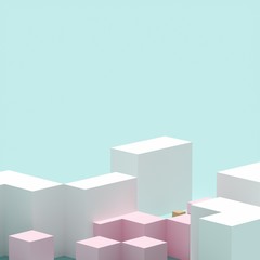 Fototapeta premium Abstract squares in blue background