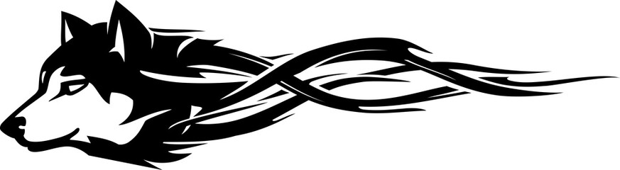 Wolf Comet Head, Abstract Flame Trail © Draco77