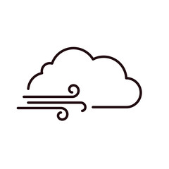 Weather outline web icon. Line art wind illustration. Meteorological infographics sign. 