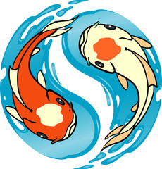 Yin Yang Koi Fish Symbol
