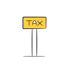 tax signage on white background