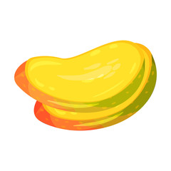 Two mango slices. Vector illustration on white background.