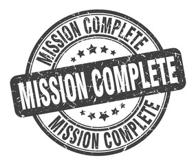 mission complete stamp. mission complete round grunge sign. mission complete