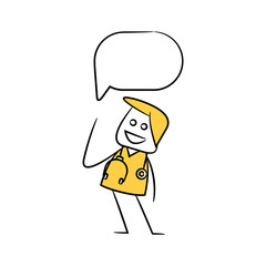 doctor, physician with speech bubble in stick figure theme