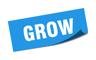 grow sticker. grow square isolated sign. grow
