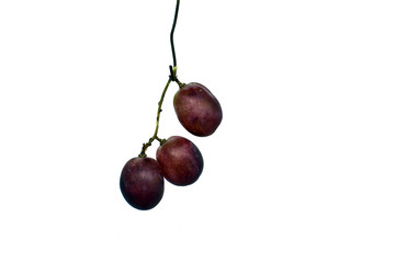fresh red grapes isolated on a white background
