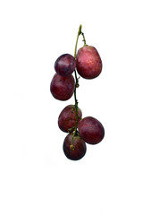 fresh red grapes isolated on a white background