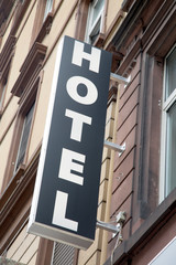 Black and White Hotel Sign