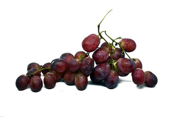 fresh red grapes isolated on a white background
