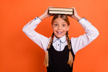 Close-up portrait of her she nice attractive lovely charming cute cheerful cheery playful pre-teen...
