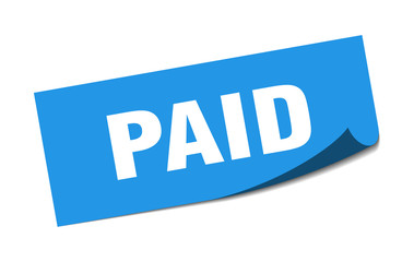 paid sticker. paid square isolated sign. paid