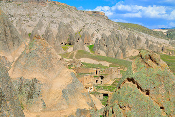 Unearthly landscape of mountain Cappadocia.
