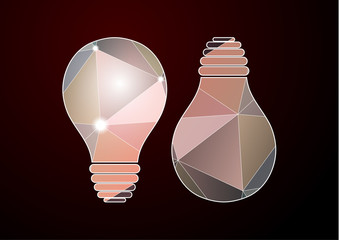 Colorful low polygonal light bulb. The concept of a new idea, a symbol of creativity. Suitable for infographics, business presentations, analytical reports, brochures.