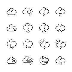 Obraz premium weather ui vector line icons set