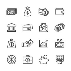banking and business finance lie icons set