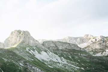 Beautiful view of the mountainous natural landscape in Montenegro. Mountain View.