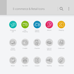 E-commerce & retail related icons