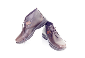  A pair of men's shoes close-up