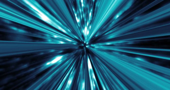 Blue Hyperspace Warp Speed ZoomIn Animation. Abstract creative cosmic background. Blue Hyperspace Warp Speed ZoomIn Neon glowing rays in motion Hyper jump Speed of light, 10 second 2D Animation Cartoo