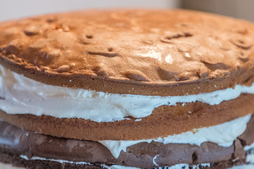cake with chocolate and cream