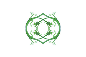 The unique top of the leaf forms an isolated forest border with a white background, creative layout, can be used as a logo with the concept of returning to nature, including the cliping path
