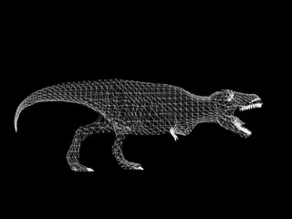 Tyrannosaurus dinosaurs  ,3d rendering wire frame