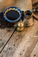 Traditional Turkish Coffee Cup still life close up