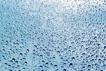 Water drops on glass, natural texture