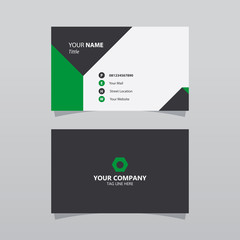 Modern green bussines card template. Elegant element composition design with clean concept.