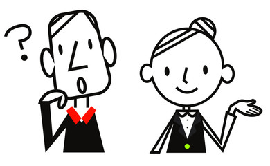 男性　Q&A　ウェイトレス