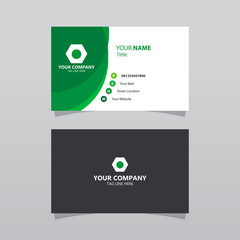 Modern green bussines card template. Elegant element composition design with clean concept.