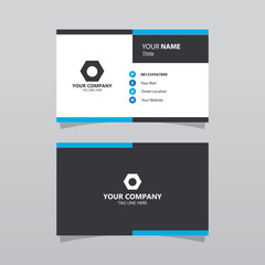 Modern blue bussines card template. Elegant element composition design with clean concept.